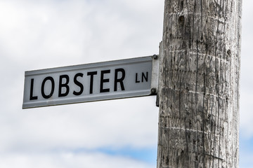 Sign for Lobster Lane, Peggy's Cove, Nova Scotia, Canada
