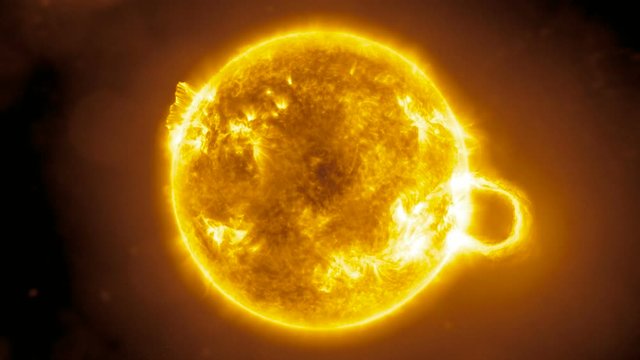 Sun surface and solar flares. Clip 3.