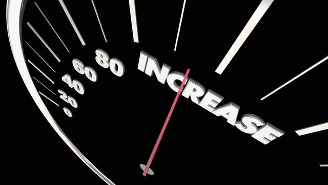 Increase Speedometer More Results Improve Growth Rising 3d Animation