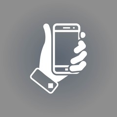 phone in hand icon stock vector illustration flat design