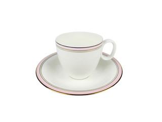 Chinese set of tea cups on white background