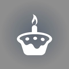 cake with candles icon stock vector illustration flat design