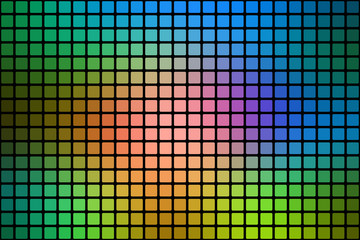 Pink green blue abstract rounded mosaic background over black