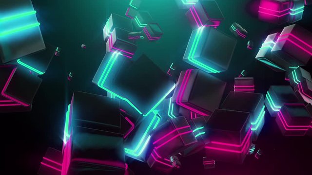 Abstract neon squares
