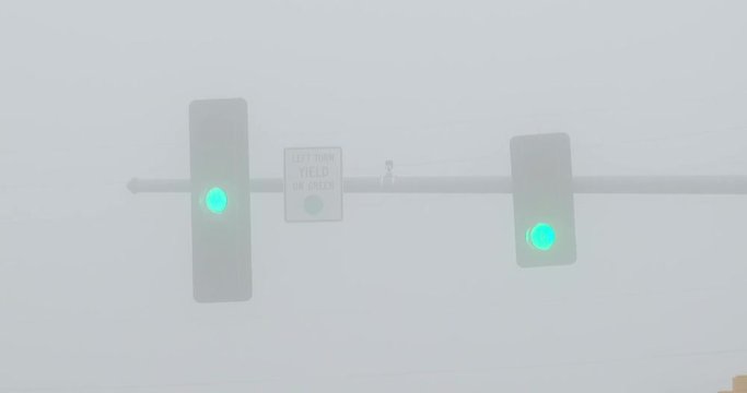 Stop Light - Traffic Signal - Fog