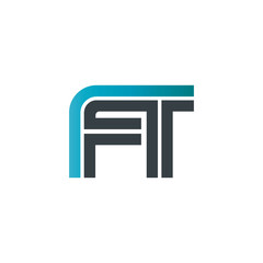 Initial Letter FT Linked Design Logo