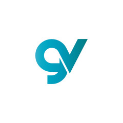 Initial Letter GV Rounded Lowercase Logo