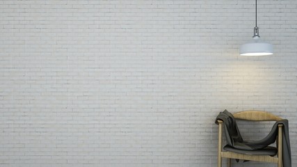 The interior furniture living space wall decoratio background and empty space - 3D Rendering