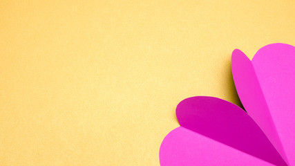 heart paper on yellow background
