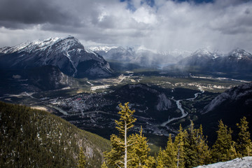 Obraz premium View from the top of the Sulphur Mountain, Gondola, Banff National Park, Canada