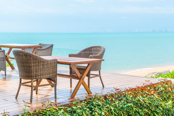 Outdoor patio chair and table