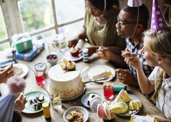 People Eating Cake on Birthday Party Celebration