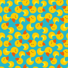 Fototapeta na wymiar Vector illustration Seamless pattern with Cartoon Duck