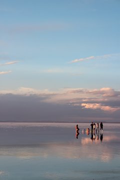 ウユニ塩湖の鏡張り