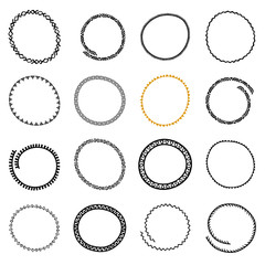Set of Hand Drawn Circle Frames in Ethnic Style