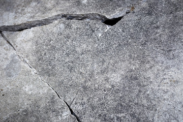 Old gray wall Broke Concrete