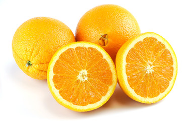 fresh orange isolated on white background