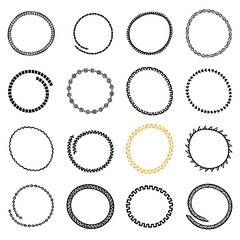 Set of Hand Drawn Circle Frames in Ethnic Style