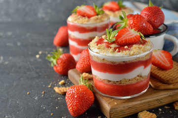 Dessert with strawberries