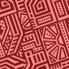  Abstract vector naadloos patroon in etnische stijl © Lissabet