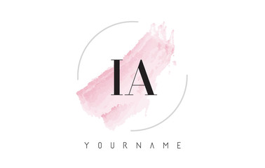 IA I A Watercolor Letter Logo Design with Circular Brush Pattern.