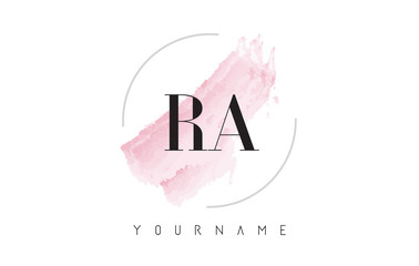 RA R Q Watercolor Letter Logo Design with Circular Brush Pattern. - obrazy, fototapety, plakaty