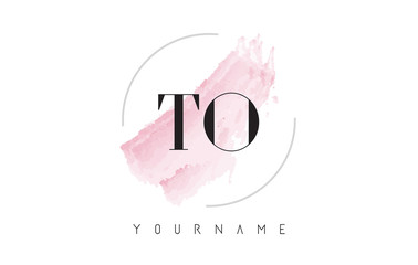 TO T O Watercolor Letter Logo Design with Circular Brush Pattern.