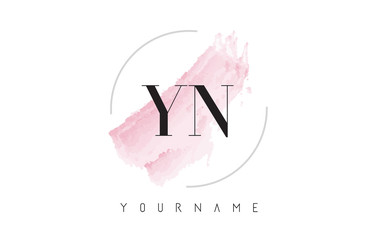 YN Y N Watercolor Letter Logo Design with Circular Brush Pattern. - obrazy, fototapety, plakaty
