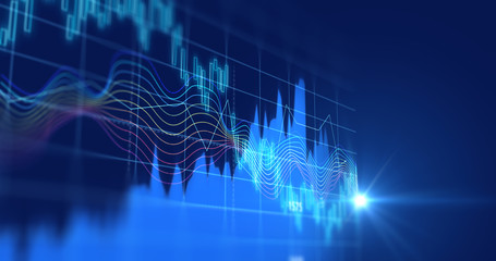 technical financial graph on technology abstract background