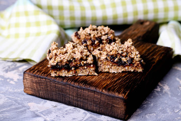 appetizer of plum pie and crumb