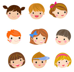 Children face set