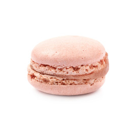 Single macaron cookie isolated
