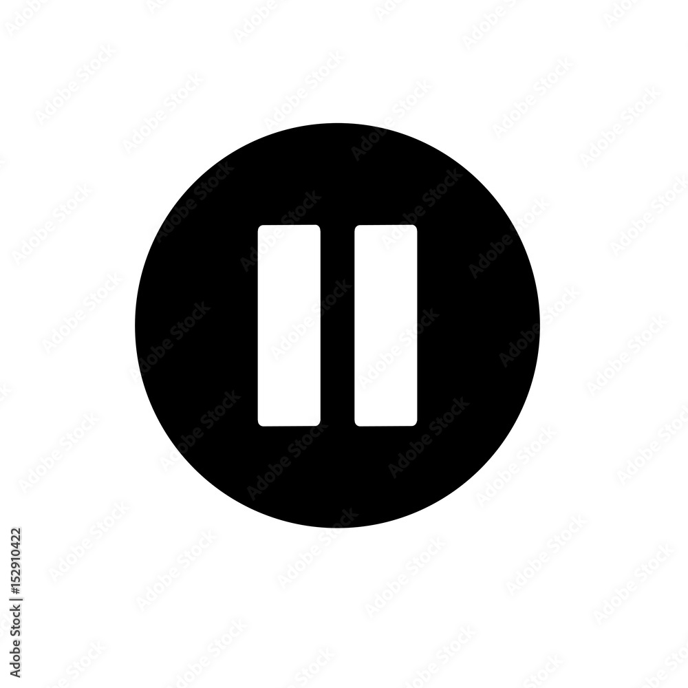 Aufkleber pause button. vector icon in linear style isolated on white. audio or video icon.