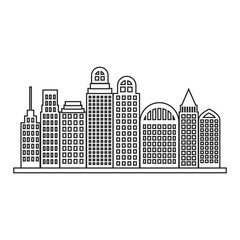 sketch contour city landscape with buildings skyscraper vector illustration