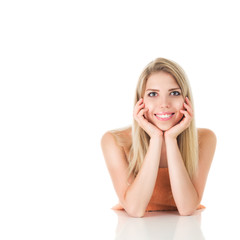 Blond woman with long hair