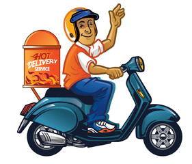 delivery man with scooter