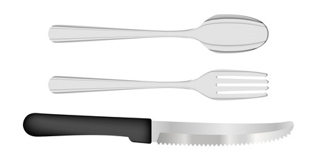 set of fork spoon and knife vector