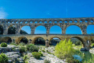 Fototapeta na wymiar Le pont du Gard, France.