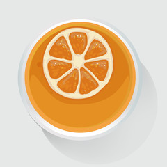 Orange Juice Vector Illustration Top View