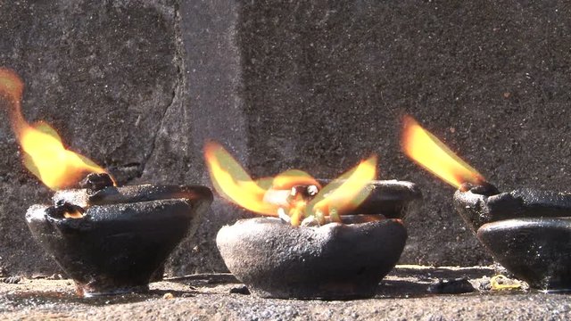 Diya light at The Temple of the Tooth, Kandy, Sri Lanka