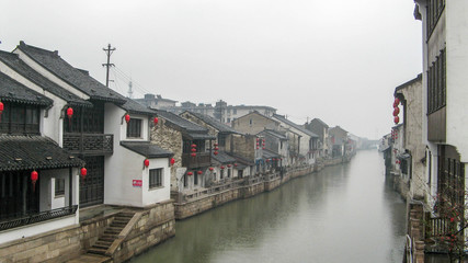 Fototapeta na wymiar a view of river street in wuxi,China