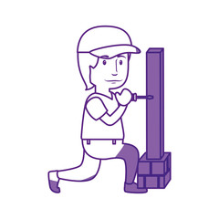 Worker man cartoon icon vector illustration graphic design