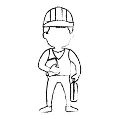 Obraz premium Worker man cartoon icon vector illustration graphic design