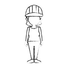 Woman worker cartoon icon vector illustration graphic design