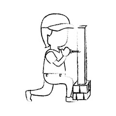 Worker man cartoon icon vector illustration graphic design
