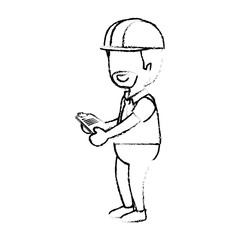 Worker man cartoon icon vector illustration graphic design