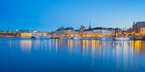 Obraz premium Panorama view of Stockholm skyline in Stockholm city, Sweden