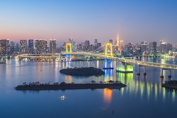 Tokyo city skyline view from Odaiba-Tokyo, Japan