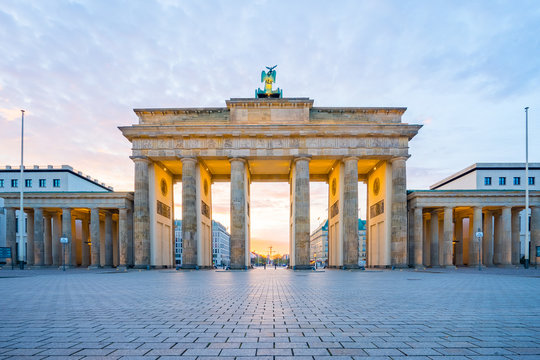 Sunrise in Berlin, The Brandenburg Gate in Berlin, Germany