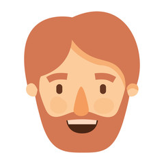 colorful image caricature front view old man with light brown hairstyle vector illustration